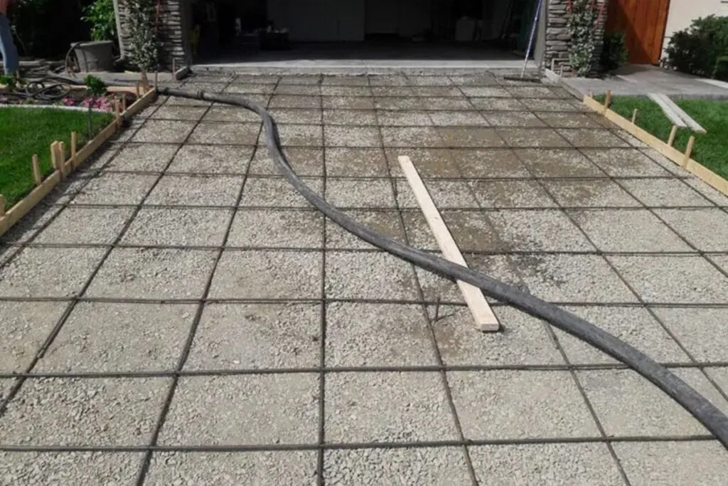 installing a concrete driveway in a residential area